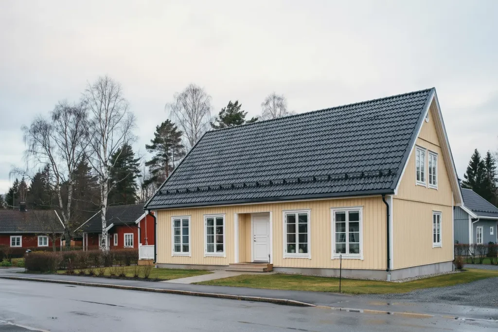 takoml ggning med betongpannor p villatak i dalaberg uddevalla